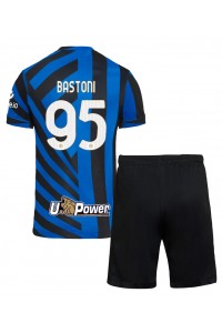 Inter Milan Alessandro Bastoni #95 Babyklær Hjemme Fotballdrakt til barn 2024-25 Korte ermer (+ Korte bukser)